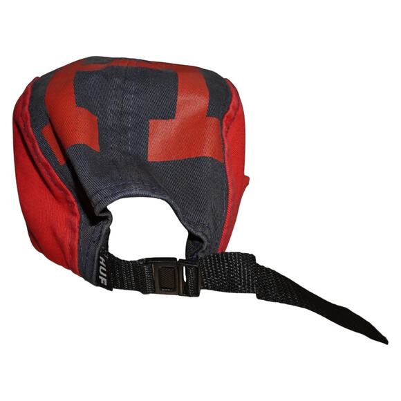 HUF Worldwide 5-Panel Camp Hat Red Gray American Flag Patch Strapback Cap - Picture 3 of 7